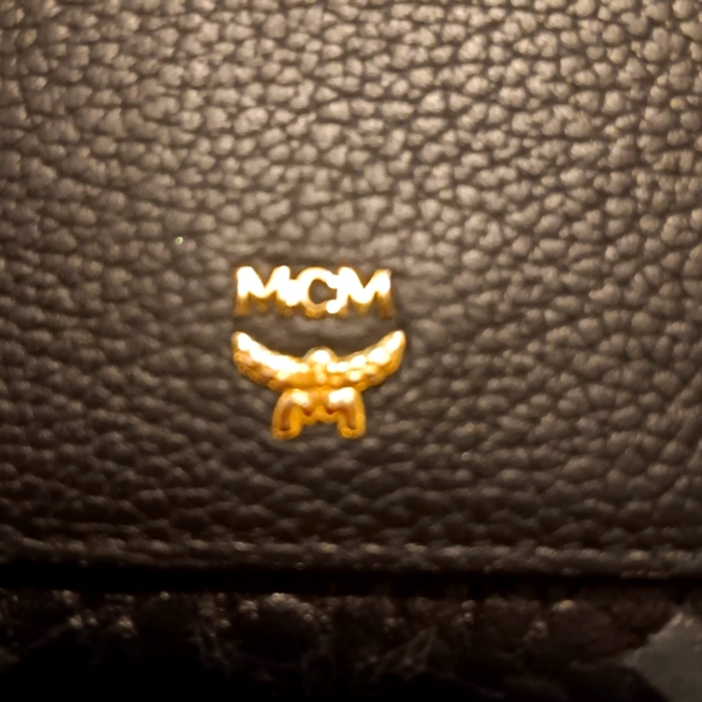 MCM With D-Rings Black Textured Leather Wallet Or Clutch (EUC) - Picture 2 of 16